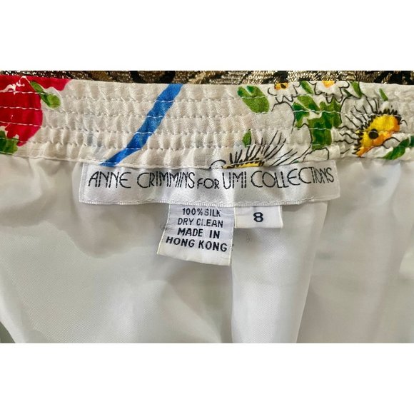 Vintage 80s Silk Skirt by Anne Crimmins for Uni Collection size S retro designer - Picture 10 of 10